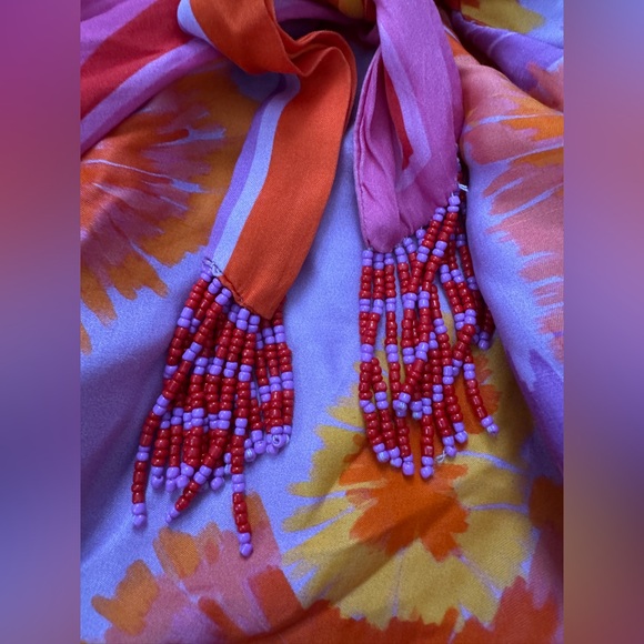 Farm Rio Mixed Print Scarf Mini Wrap Dress. Large - Picture 6 of 9